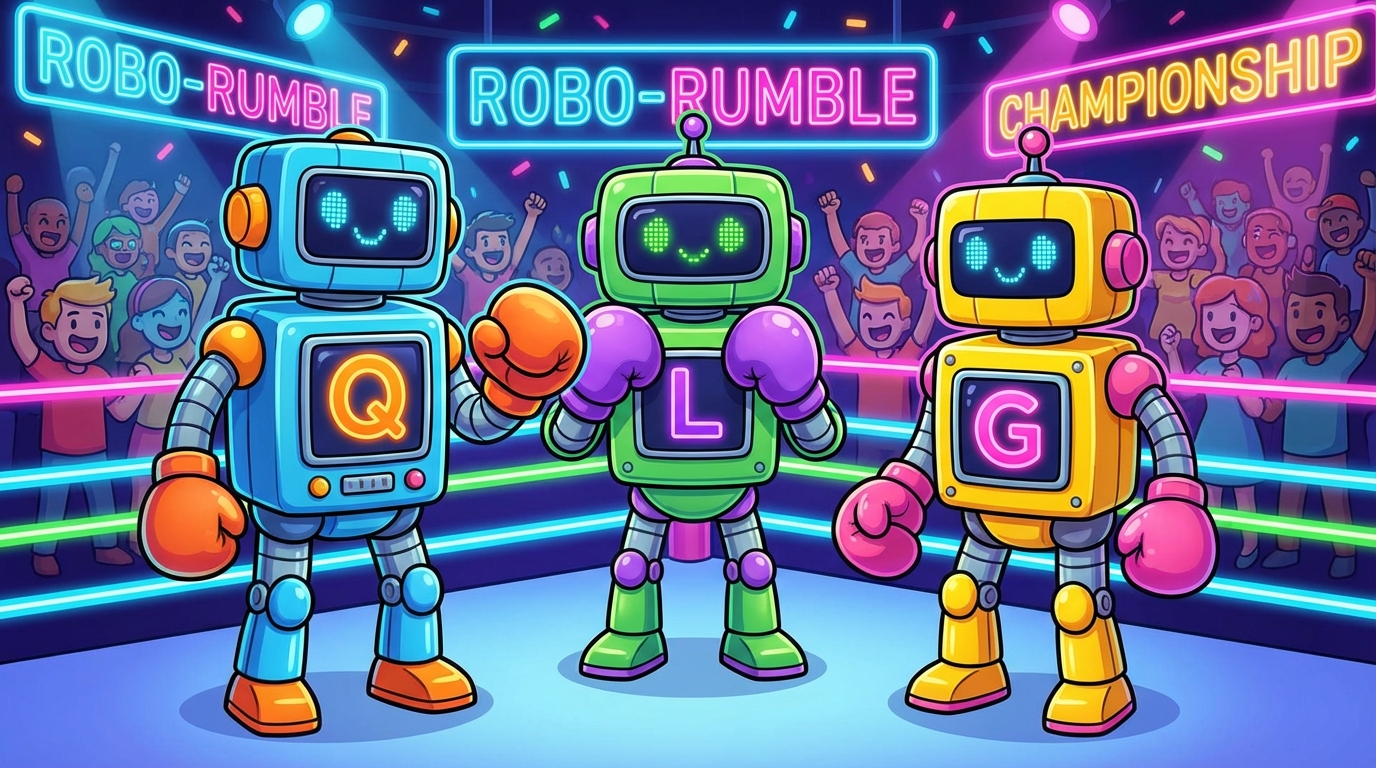 Three AI models in a boxing ring